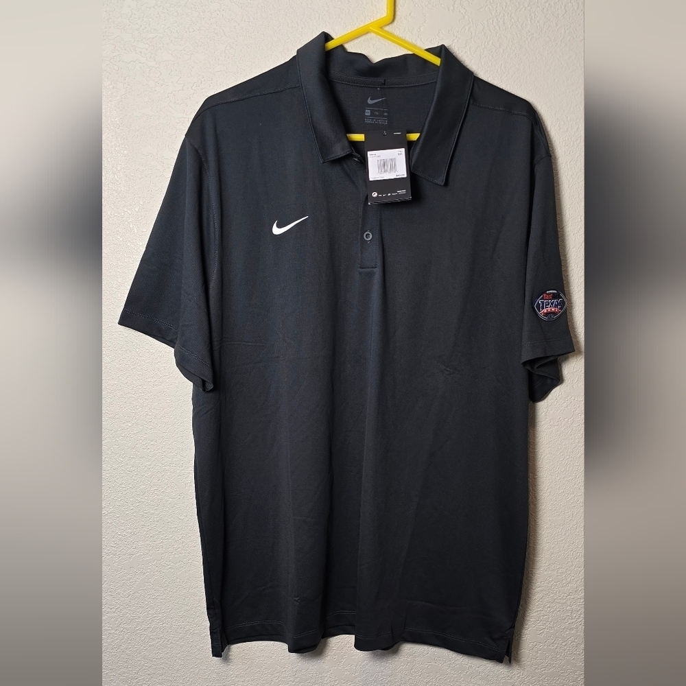 New Nike Polo Black Shirt Men XXL   3 Button Texas Bowl - Picture 4 of 14